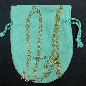 TIFFANY 18K Rose Gold Oval Link Chain Necklace 36"